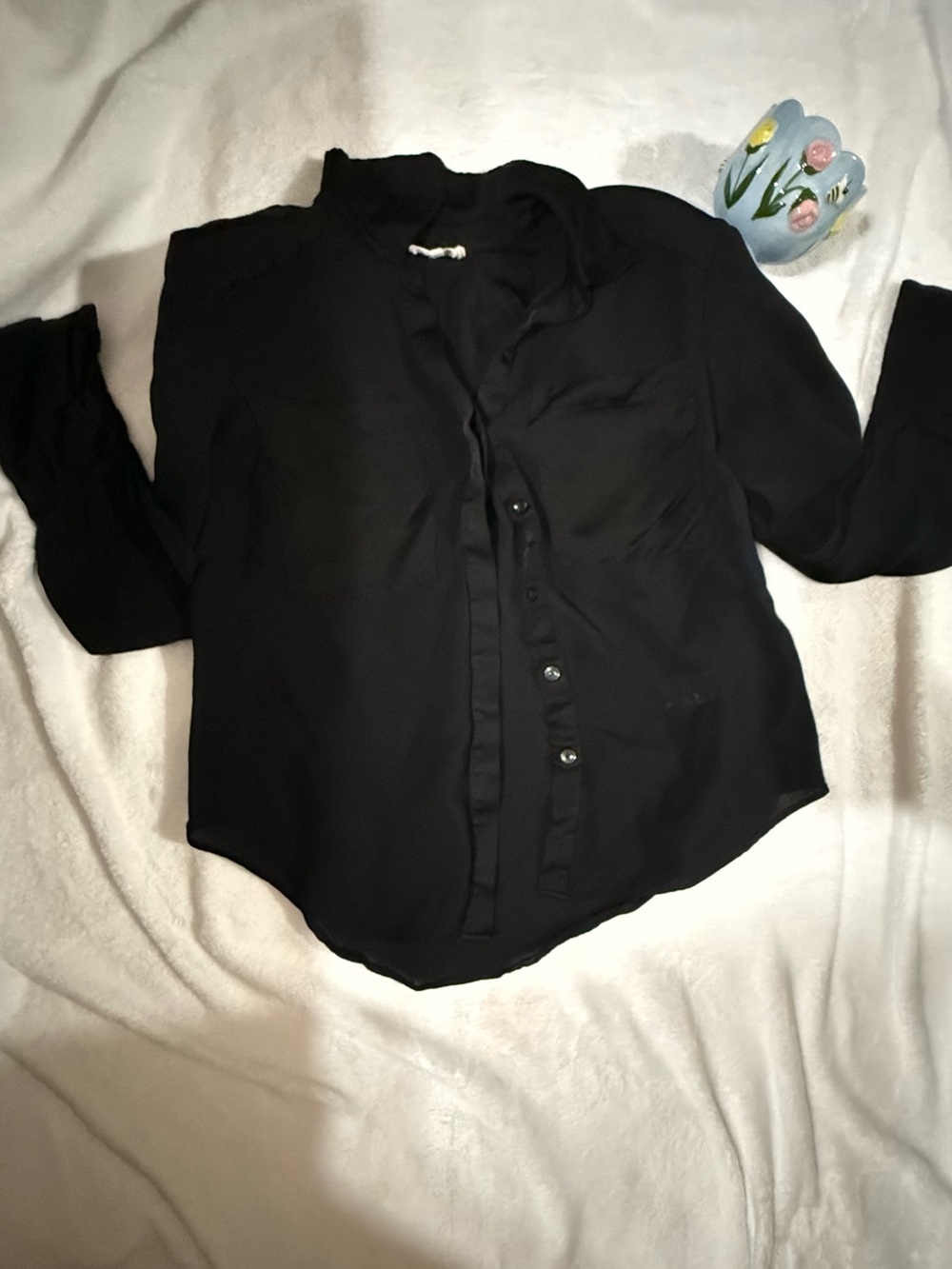 Good American Black Satin Shirt